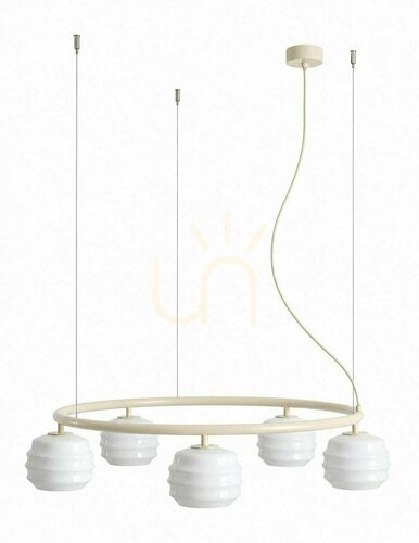 Prüfen ALDEX 1159F20_R Puff 5-Ring-Pendelleuchte aus Baumwolle
