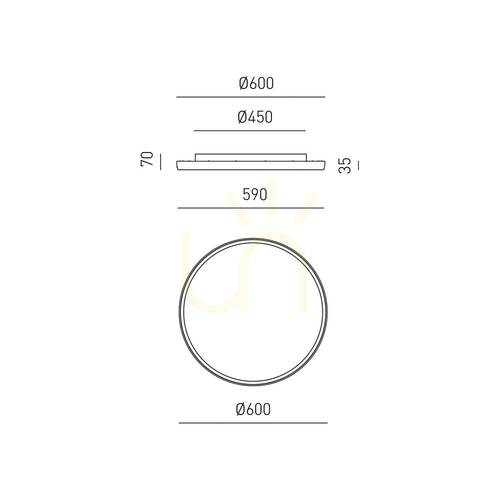 Prüfen ACELIA P/G FACPO3 Deckenleuchte, Gold, Gea Luce