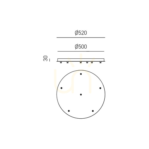Prüfen ALICE B T/6 FALBO6 Deckenrosette, Messing, Gea Luce