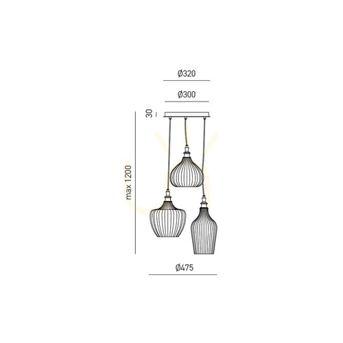 Prüfen CLEOFE S/3 FCLSA3 Pendelleuchte in Bernstein von Gea Luce