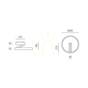 CRISEIDE P/P FCRPO1 Deckenleuchte, gebürstetes Gold, Gea Luce small 1