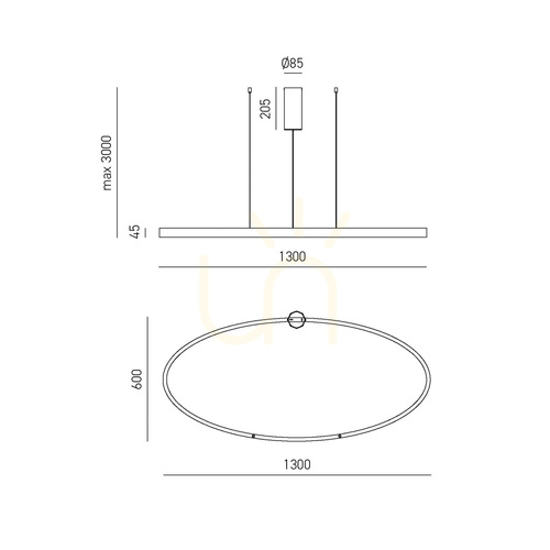 Prüfen CRISEIDE S/1G OVAL FCRSN9O Schwarze Gea Luce Pendelleuchte