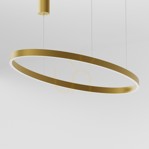 Prüfen CRISEIDE S/1G OVAL FCRSO9O Pendelleuchte, gebürstetes Gold, Gea Luce