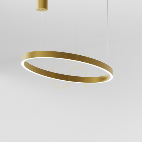 Prüfen CRISEIDE S/1P OVAL FCRSO8O Pendelleuchte, gebürstetes Gold, Gea Luce