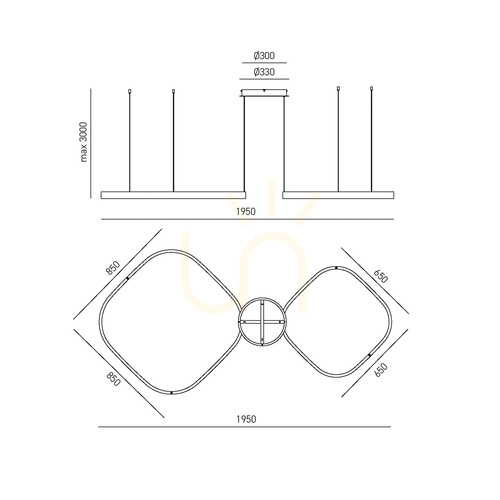 Prüfen CRISEIDE S/2D Q FCRSO5Q Pendelleuchte, gebürstetes Gold, Gea Luce