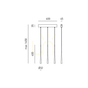 DAFNE S/3P FDA3PA Pendelleuchte, mattes Silber, Gea Luce small 1