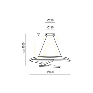 Gea Luce DIVA S/S FDIST4 LED-Pendelleuchte, titanfarben, 85 cm small 1