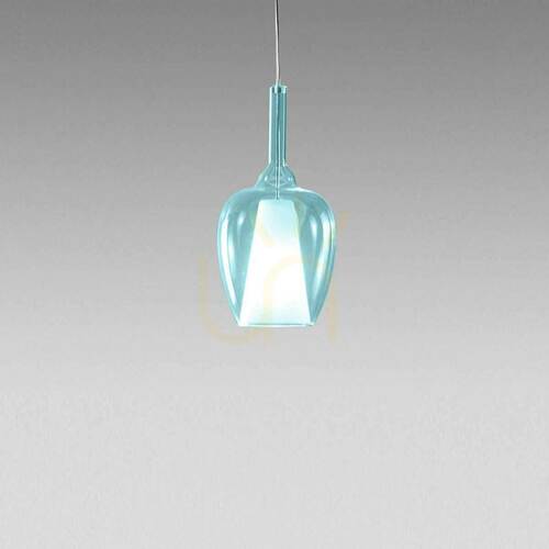 Prüfen OFELIA S/10 MINI FOFSB10M Pendelleuchte, transparent blau, Gea Luce