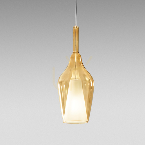 Prüfen OFELIA S/12 FOFSAM12 Pendelleuchte, transparent bernsteinfarben, Gea Luce