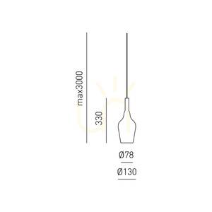 OFELIA S/12 MINI FOFSAM12M Pendelleuchte, bernsteinfarben-transparent, Gea Luce small 1