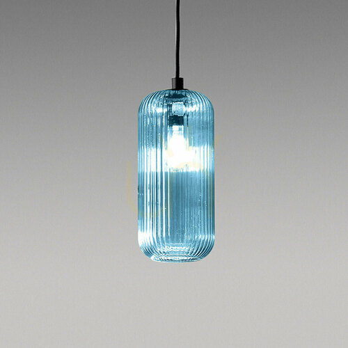 Prüfen RAIKA V/P FRAVB1 Pendelleuchte, transparent blau, Gea Luce