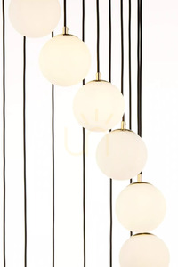 Pendelleuchte Sigma Piano 15 Antresola Kaskade, Schwarz und Gold, weißes Glas 42059 small 6