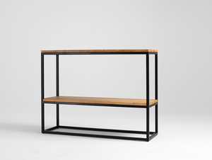 Konsolentisch CustomForm JULITA SOLID WOOD 75-2F aus Eichenholz, schwarz, 100 cm small 3