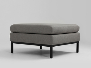 Pouf AMBIENT ET91 stahlgrau mit schwarzem Metallgestell, 70 × 70 × 42 cm small 3