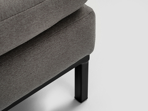 Pouf AMBIENT ET91 stahlgrau mit schwarzem Metallgestell, 70 × 70 × 42 cm small 4
