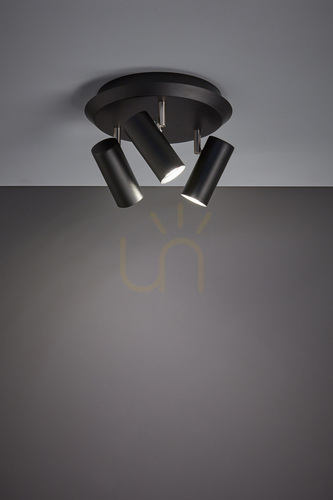 Prüfen Plafond Markslojd Barcelona 3-flammig schwarz Metall 31 cm 107348