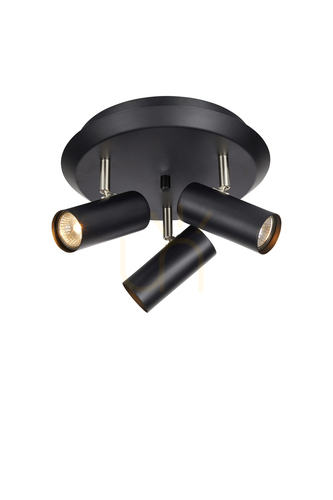 Prüfen Plafond Markslojd Barcelona 3-flammig schwarz Metall 31 cm 107348
