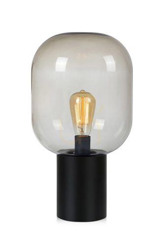 Prüfen Tischlampe Markslojd Brooklyn 44 cm Schwarz Rauchglas Metall 107481