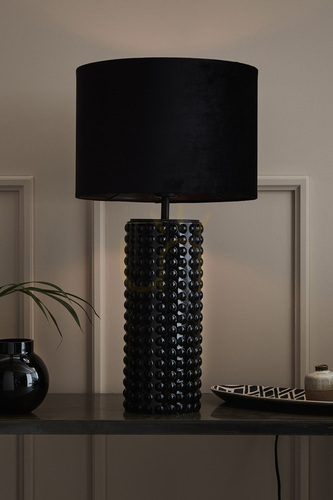 Prüfen Tischlampe Markslojd Stolz Schwarz Glas/Textil 65 cm 107483