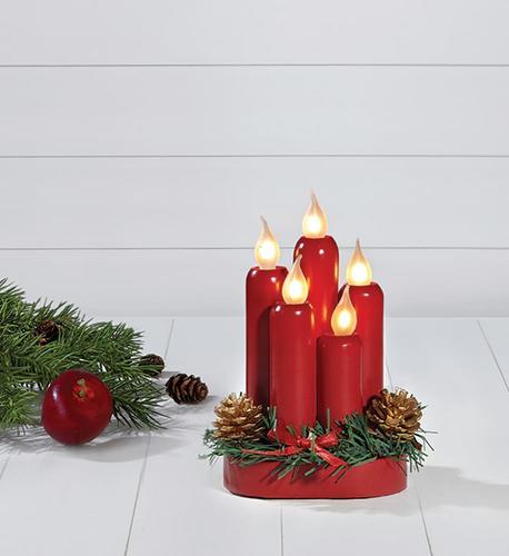 Prüfen Tischdekoration Markslojd HANNA 704017 Rot Holz LED 20 cm