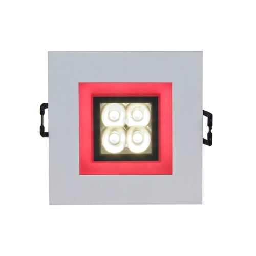 Prüfen Drähte 4 LED 4 X1 W 30 St 230 V quadratisch mit rotem Rahmen in LED-Augen