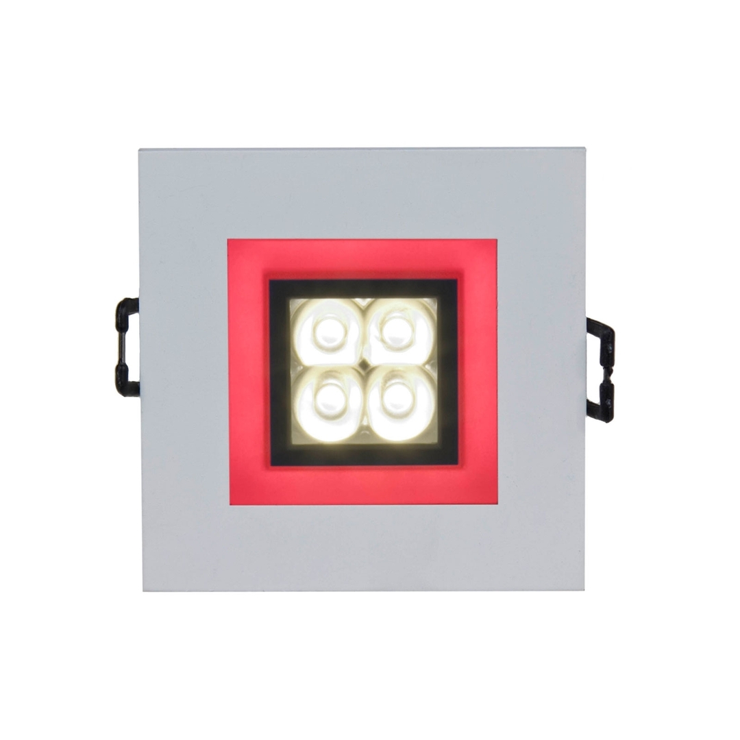 Prüfen Drähte 4 LED 4 X1 W 30 St 230 V quadratisch mit rotem Rahmen in LED-Augen Drähte 4 LED 4 X1 W 30 St 230 V quadratisch mit rotem Rahmen in LED-Augen