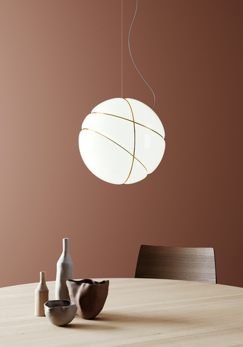 Prüfen Hängelampe Fabbian Armilla F50 13W - Gold und Weiß poliert - F50 A05 12