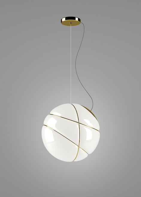 Prüfen Hängelampe Fabbian Armilla F50 13W - Gold und Weiß poliert - F50 A05 12 Hängelampe Fabbian Armilla F50 13W - Gold und Weiß poliert - F50 A05 12