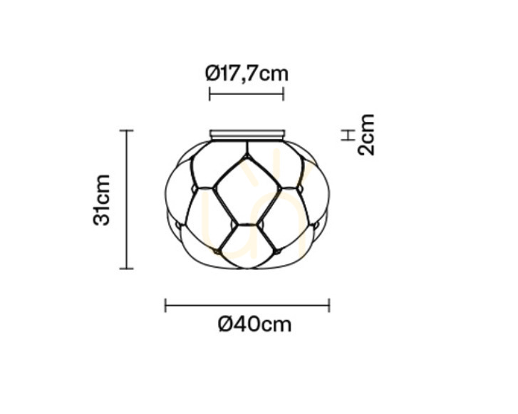 Zeige Fabbian Cloudy F21 Deckenleuchte 40cm - F21 E05 71 Fabbian Cloudy F21 Deckenleuchte 40cm - F21 E05 71