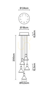 Hängelampe Fabbian Multispot F32 24cm - 5 - Chrom - F32 A42 00 2 Hängelampe Fabbian Multispot F32 24cm - 5 - Chrom - F32 A42 00 small 2