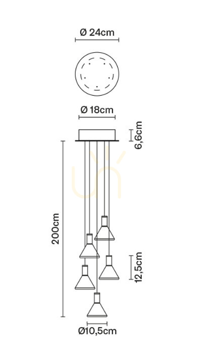 Vorschau Hängelampe Fabbian Multispot F32 24cm - 5 - Chrom - F32 A42 00 Hängelampe Fabbian Multispot F32 24cm - 5 - Chrom - F32 A42 00