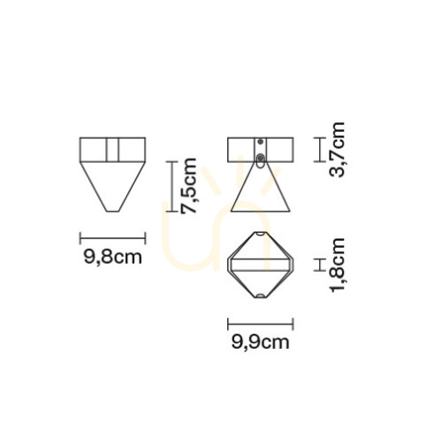 Vorschau Wandleuchte Fabbian Tripla F41 3W 2700K - Chrom - F41 E02 11 Wandleuchte Fabbian Tripla F41 3W 2700K - Chrom - F41 E02 11