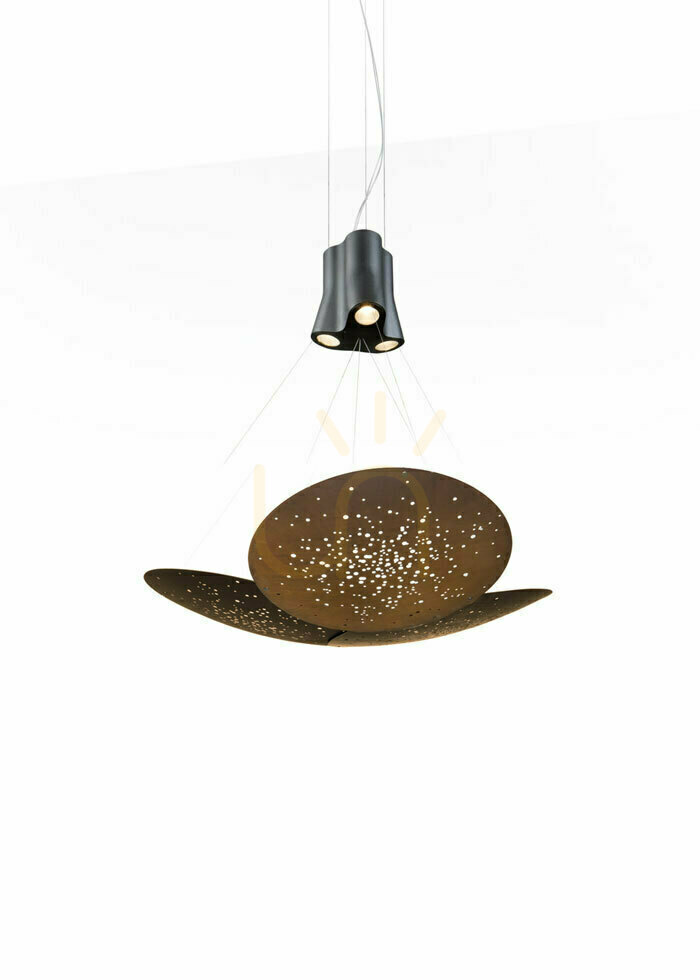 Prüfen Fabbian Lens Pendelleuchte F46 26W 106x100cm - Drei Lichtquellen - Rust - F46 A05 56 Fabbian Lens Pendelleuchte F46 26W 106x100cm - Drei Lichtquellen - Rust - F46 A05 56