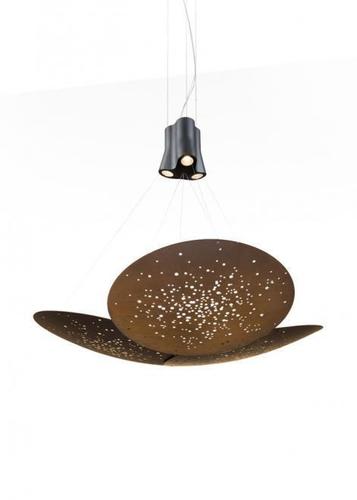 Prüfen Fabbian Lens F46 24W 161x152cm Pendelleuchte - Drei Lichtquellen - Rost - F46 A07 56