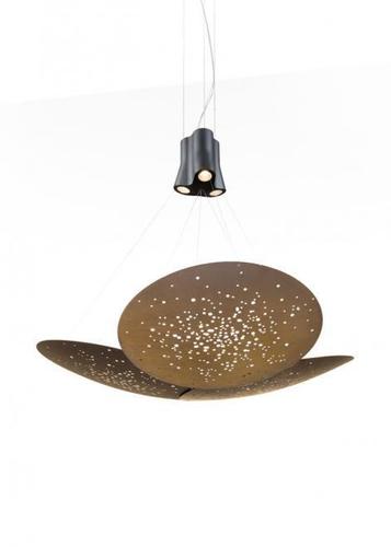 Prüfen Fabbian Lens F46 24W 161x152cm Pendelleuchte - Drei Lichtquellen - Bronze - F46 A07 76