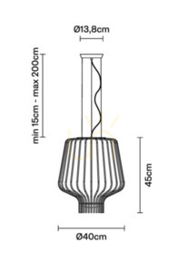Hängelampe Fabbian Saya F47 22W 40cm - Braun und transparent - F47 A09 00 3 Hängelampe Fabbian Saya F47 22W 40cm - Braun und transparent - F47 A09 00 small 3