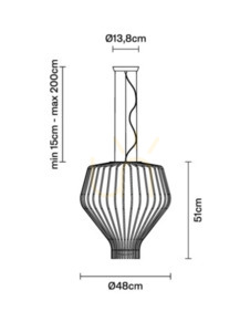 Hängelampe Fabbian Saya F47 22W 48cm - Durchsichtig - F47 A13 00 small 3