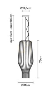 Hängelampe Fabbian Saya F47 22W 31cm - Gold und transparent - F47 A25 00 small 3