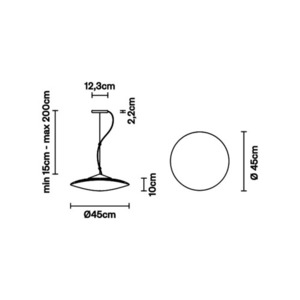 Hängelampe Fabbian Loop 7W Dachhimmel schwarz - F35A0300 small 5