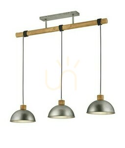 Trio DELHI Pendelleuchte 303400367, Nickel antik und Holz, 3×E27, 107,5 cm small 0