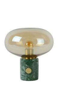 Lucide CHARLIZE Tischleuchte E27 40W grüner Marmor Bernsteinglas Retro 23 cm 03520/01/62 small 1