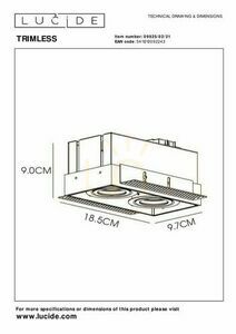 Deckenöser Lucide TRIMLESS 2-flammig GU10 Weiß Aluminium 09925/02/31 small 4