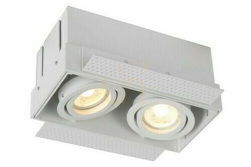 Prüfen Deckenöser Lucide TRIMLESS 2-flammig GU10 Weiß Aluminium 09925/02/31