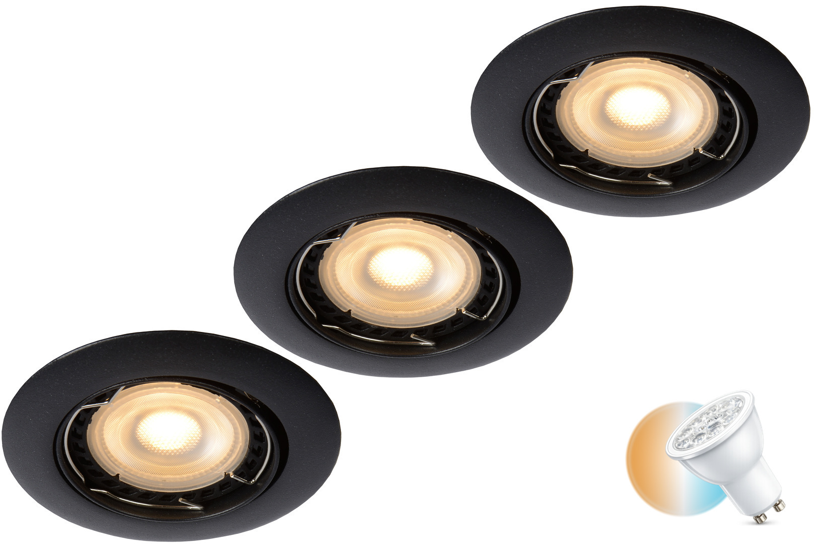 Prüfen 3-flammiger LED-Aufbaustrahler Lucide Focus schwarz GU10 11001/15/30 3-flammiger LED-Aufbaustrahler Lucide Focus schwarz GU10 11001/15/30