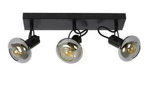 Deckenstrahler Lucide MADEE 17993/03/30 3xE14 schwarz, Rauchglasschirme, 38 cm small 1