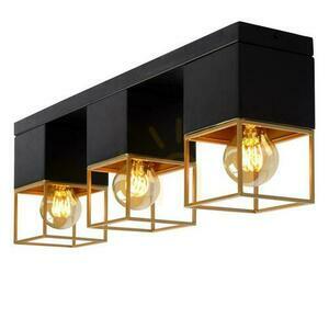 Plafond Lucide RIXT Schwarz Gold 3x E27 Metall 54 cm 21120/03/30 small 3