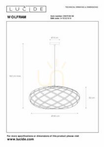 Pendelleuchte Lucide WOLFRAM Schwarz Metall 65 cm 21417/65/30 small 8