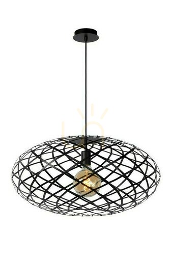 Prüfen Pendelleuchte Lucide WOLFRAM Schwarz Metall 65 cm 21417/65/30