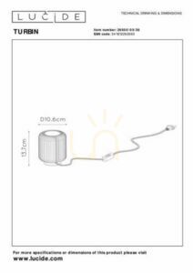 Tischleuchte Lucide TURBIN Grau Aluminium LED 5W 3000K 26500/05/36 small 4