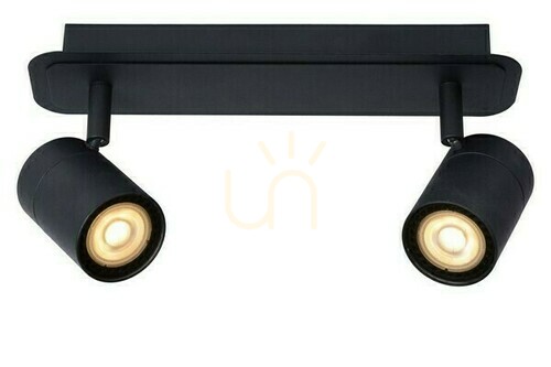 Prüfen Plafond Lucide LENNERT schwarz LED GU10 2-flammig IP44 26958/10/30